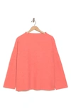 Eileen Fisher Funnel Neck Wool Sweater In Sorbet