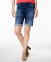 Tommy Hilfiger Th Flex Plus Size Cuffed Denim Shorts, Created For Macy's In Bright Blue