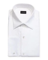 ERMENEGILDO ZEGNA MEN'S WOVEN PIQUE TUXEDO SHIRT,PROD130450830