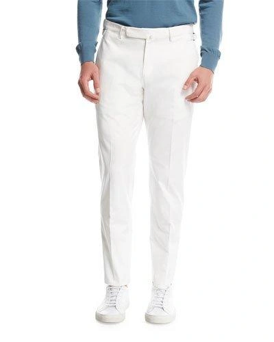 Ermenegildo Zegna Tapered Slim-fit Cotton Trousers In White
