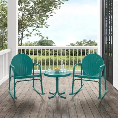 Crosley Furniture Griffith 3 Pc Outdoor Rocking Chair Set