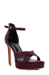 Rag & Co Regalia Purple Rhinestone Embellished Stiletto Sandals In Purple