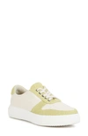 Rag & Co Kjaer Dual Tone Leather Sneakers In Green In Off White/ Green