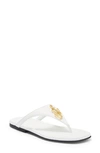 Jw Anderson 10mm Anchor Leather Thong Sandals In White Anchor Gold