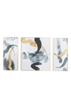COSMO BY COSMOPOLITAN SET OF 3 ABSTRACT CANVAS FRAMED WALL ART