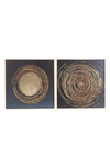 Cosmo By Cosmopolitan Gold Porcelain Abstract Canvas Framed Wall Art In Gold