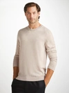 DEREK ROSE DEREK ROSE MEN'S SWEATER ORSON MERINO WOOL OAT