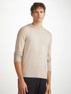 Derek Rose Merino Wool Orson Hoodie In Beige