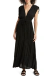 ELAN RUCHED TIERED COVER-UP MAXI DRESS