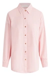 Favorite Daughter Ex-boyfriend Solid Button-up Shirt In Ballet Slipper