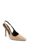 Versace Crystal Slingback Pump In Camel/ Gold