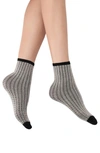 Oroblu Assorted 2-pack Twins Two Chance Crew Socks In Beige-black