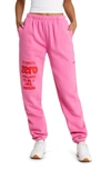 The Mayfair Group Nice Person Graphic Sweatpants In Pink