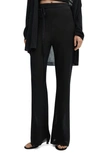 Mango Metallic Flare Leg Pants In Black