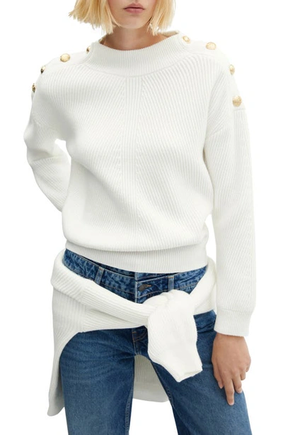 Mango Women's Jewel Buttons Sweater In Off White