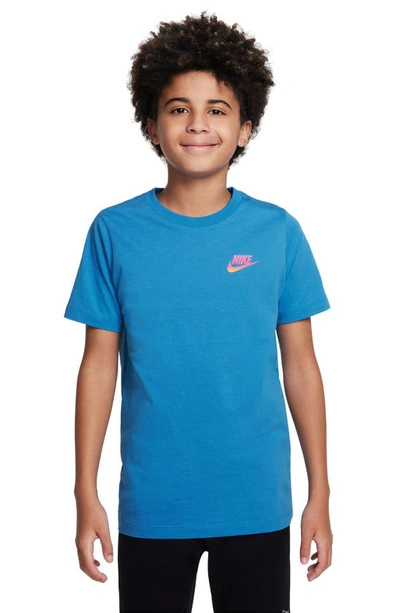 Nike Kids' Sportswear Cotton Graphic T-shirt In Blue
