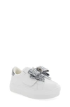 Kurt Geiger Mini Laney Crystal-embellished Bow Leather Trainers 6-7 Years In White