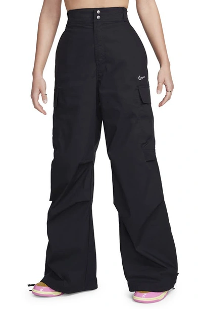 Nike Women's  Sportswear High-waisted Loose Woven Cargo Pants In Black 
