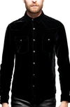 MONFRERE EASTWOOD VELVET BUTTON-UP SHIRT