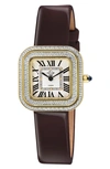 Gv2 Bellagio Diamond Swiss Bracelet Watch, 30mm In Burgundy
