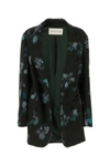 Dries Van Noten Back Slit Floral Satin Blazer In Printed