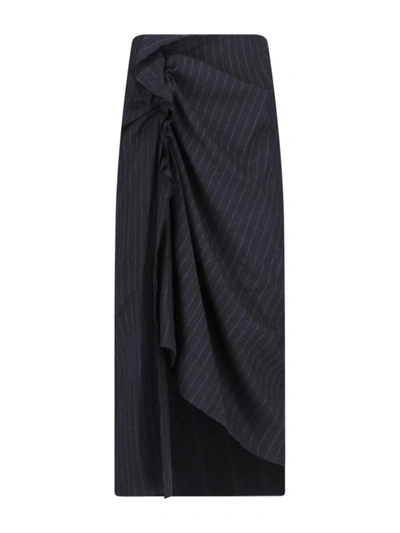 Dries Van Noten Ruffle Detailed Skirt In Grey