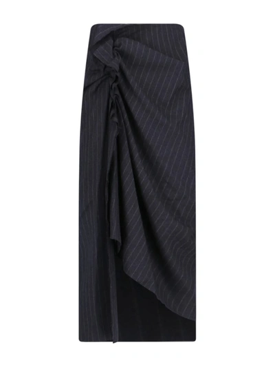 Dries Van Noten Ruffle Detailed Skirt In Anthracite