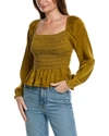 Bella Dahl Smocked Top In Yellow