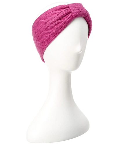 Portolano Cashmere Cable Knit Headband In Pink