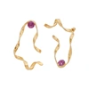 Dries Van Noten Wave Stud Earrings In Grey
