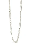 Sterling Forever Rowena Chain Link Necklace In Silver