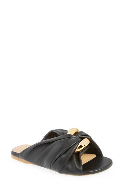 Jw Anderson Corner Leather Flats In Gold