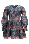 BARDOT JUNIOR KIDS' CARMINA FLORAL LONG SLEEVE PARTY DRESS