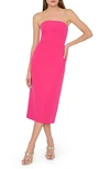 Milly Women's Traci Cady Strapless Midi-dress In  Pink