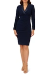 Adrianna Papell Jersey Tuxedo Dress In Midnight
