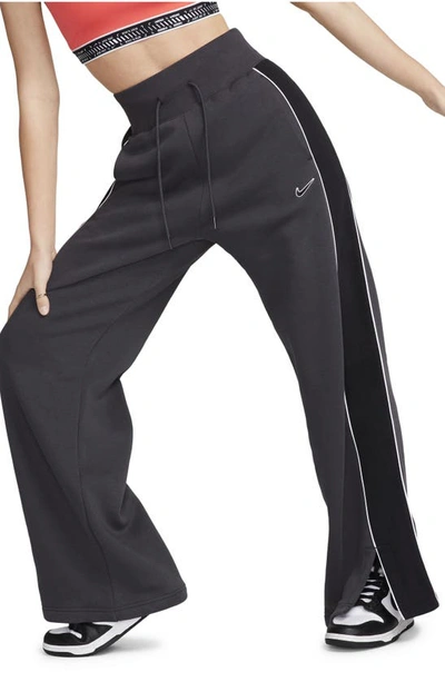Nike Women's  Sportswear Phoenix Fleece High-waisted Open-hem Sweatpants In Grey