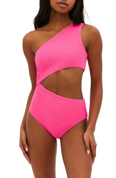 Beach Riot Celine One Piece In Strawberry In Pink