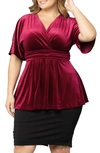 Kiyonna Park Avenue Velvet Top In Pinot Noir