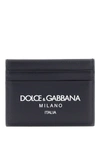 Dolce & Gabbana Logo Leather Cardholder Men In Blue