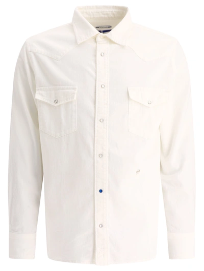 Jacob Cohen Embroidered Denim Shirt In White