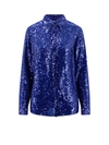 Dries Van Noten Sequin Embellished Buttoned Shirt In Blue
