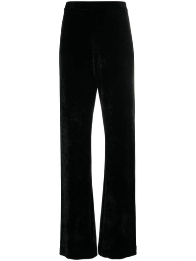 Jil Sander Velvet High-waisted Trousers In Black