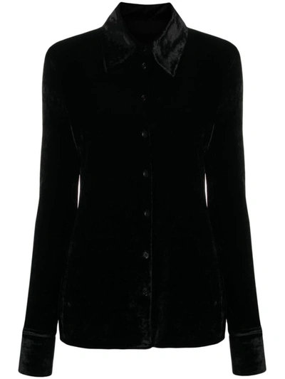 Jil Sander Velvet Shirt In Negro