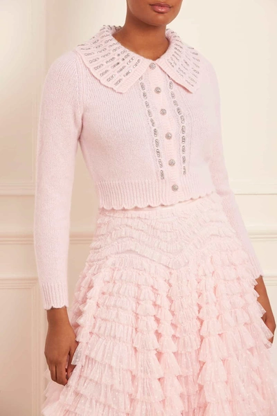 Needle & Thread Embellished Collar Short Cardigan In Pink