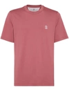 Brunello Cucinelli Logo Cotton T-shirt In Red