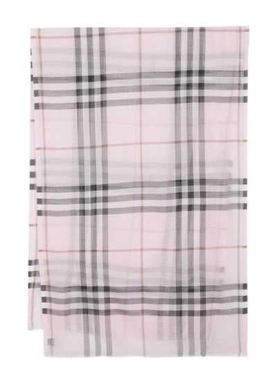 BURBERRY BURBERRY GIANT CHECK WOOL AND SILK BLEND SCARF