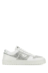 Prada Crystal-embellished Leather Sneakers In White