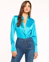 Ramy Brook Victoria Button Down Blouse In Calypso Blue