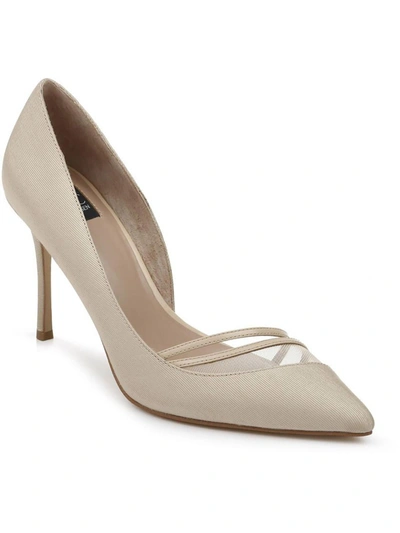 Zac Posen Valerian Womens Pointed Toe Slip On D'orsay Heels In Beige