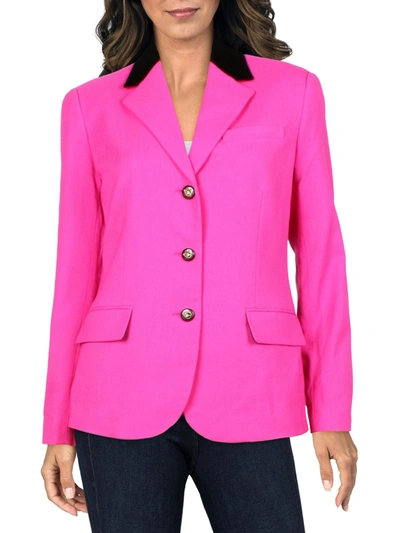 Lauren Ralph Lauren Womens Wool Velvet Suit Jacket In Pink